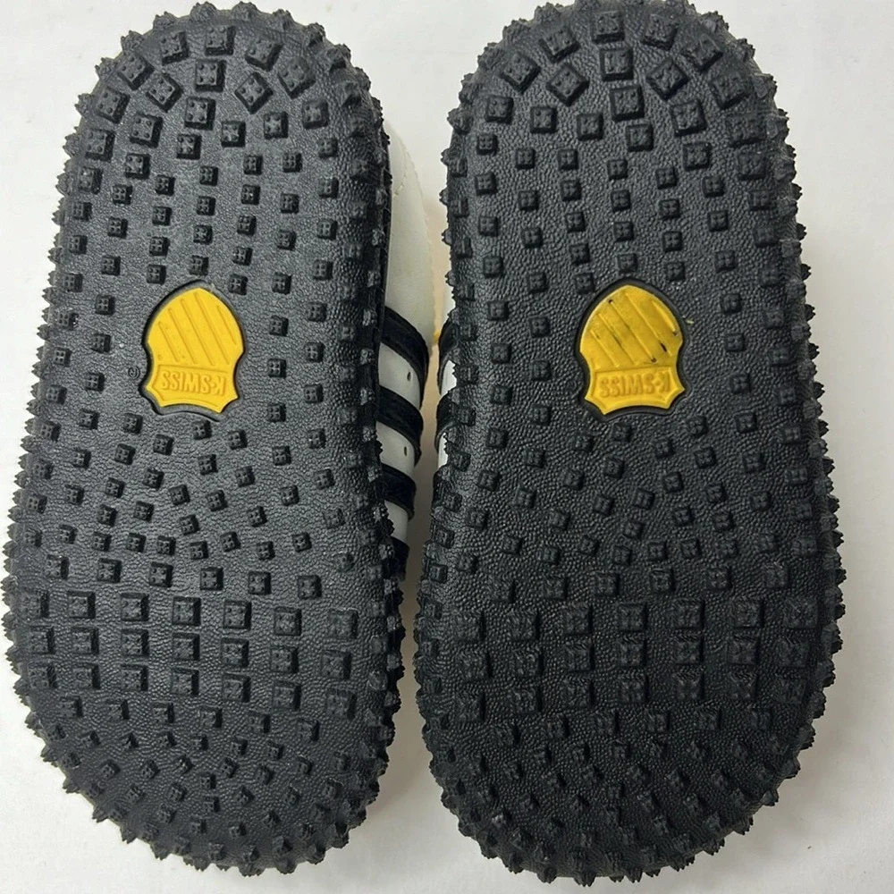 K-Swiss Toddler Turf‎ Soccer Shoes 5C EU21 White Black Yellow Lace Up Sneakers